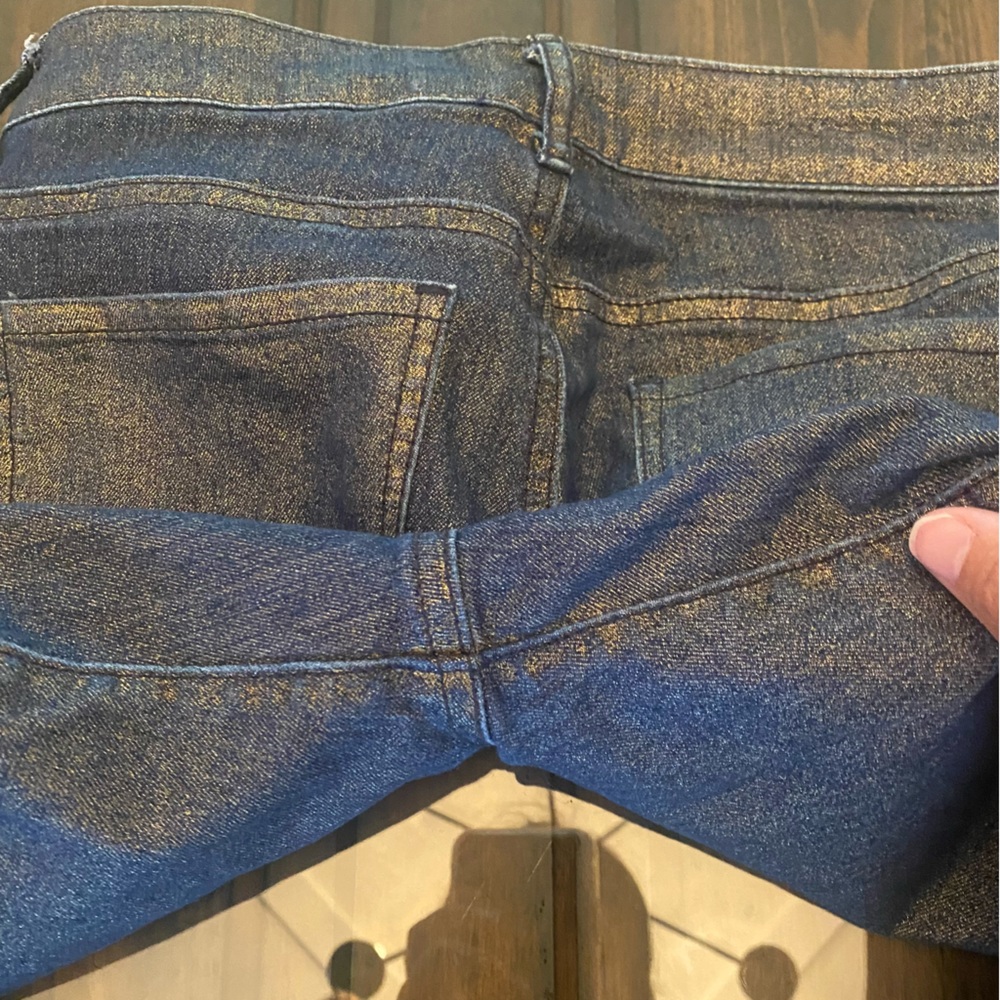 Forever21 Metallic Golden Denim jeans size 26 - Picture 14 of 15